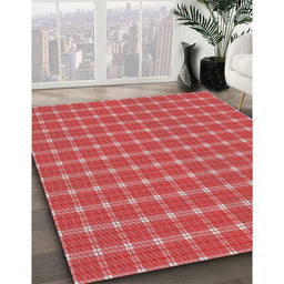 Patterned Red Novelty Rug in Family Room, pat2368