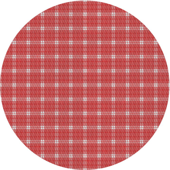 Sideview of Patterned Red Novelty Rug, pat2368