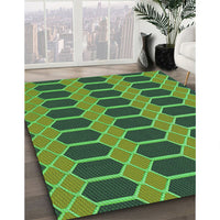 Patterned Medium Forest Green Rug, pat2369grn