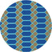 Square Patterned Azure Blue Rug, pat2369lblu