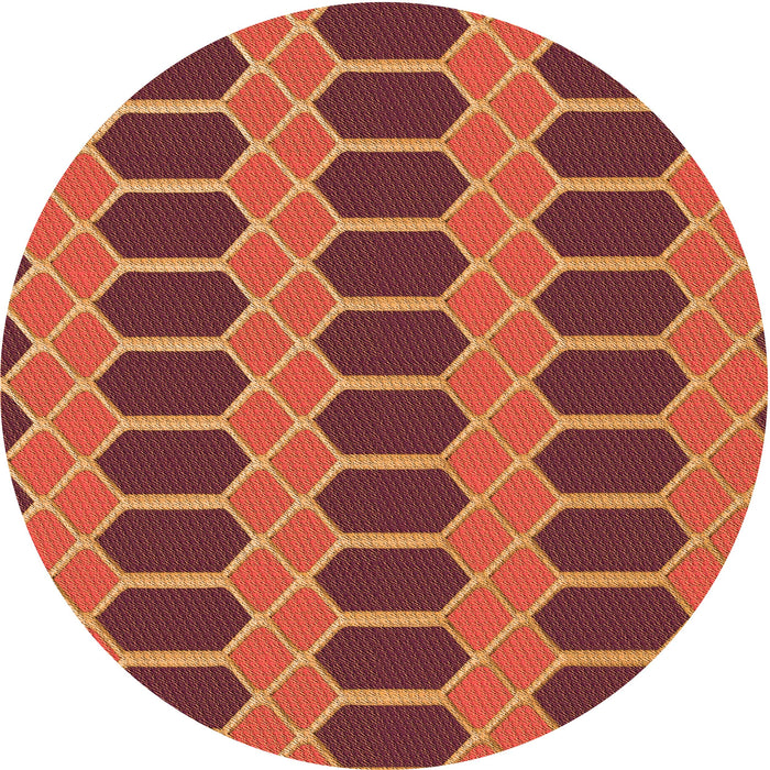 Square Patterned Red Rug, pat2369org
