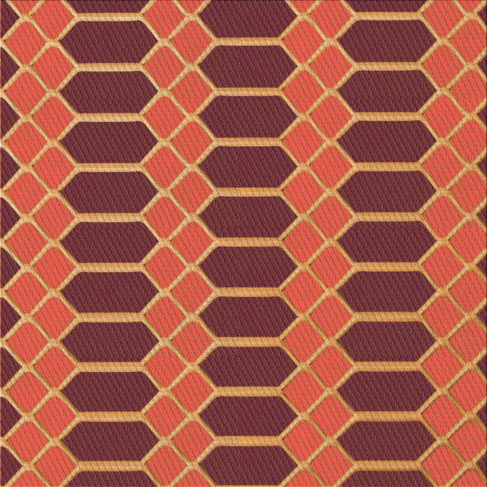 Round Patterned Red Rug, pat2369org