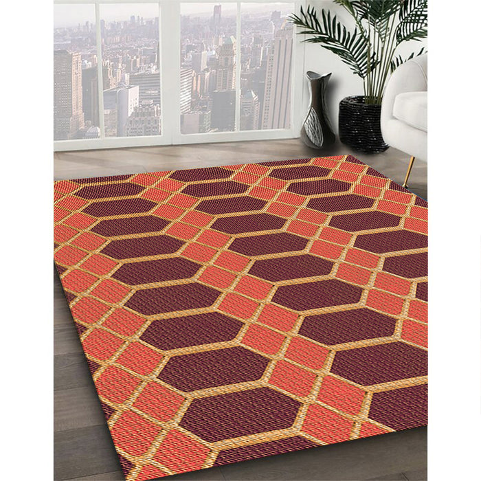 Machine Washable Transitional Red Rug in a Family Room, wshpat2369org