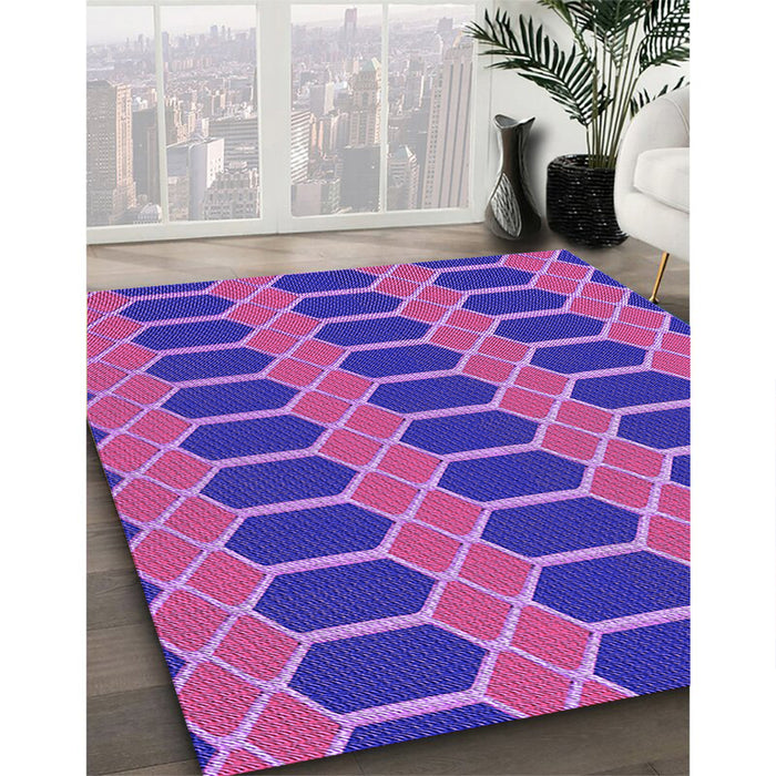 Machine Washable Transitional Purple Daffodil Purple Rug in a Family Room, wshpat2369pur