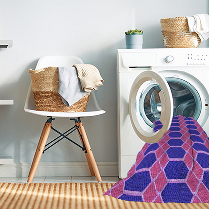 Machine Washable Transitional Purple Daffodil Purple Rug in a Washing Machine, wshpat2369pur
