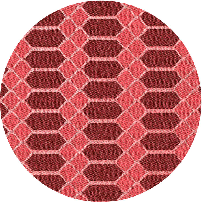 Square Patterned Red Rug, pat2369rd