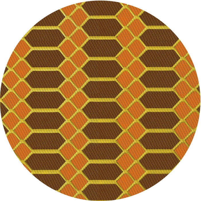 Square Patterned Tomato Red Rug, pat2369yw