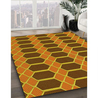 Patterned Tomato Red Rug, pat2369yw