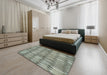 Machine Washable Transitional Dark Olive Green Rug in a Bedroom, wshpat236