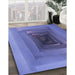 Machine Washable Transitional Sky Blue Rug in a Family Room, wshpat237blu