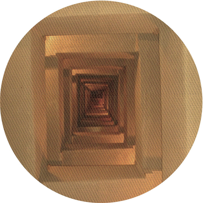 Square Patterned Saddle Brown Rug, pat237brn