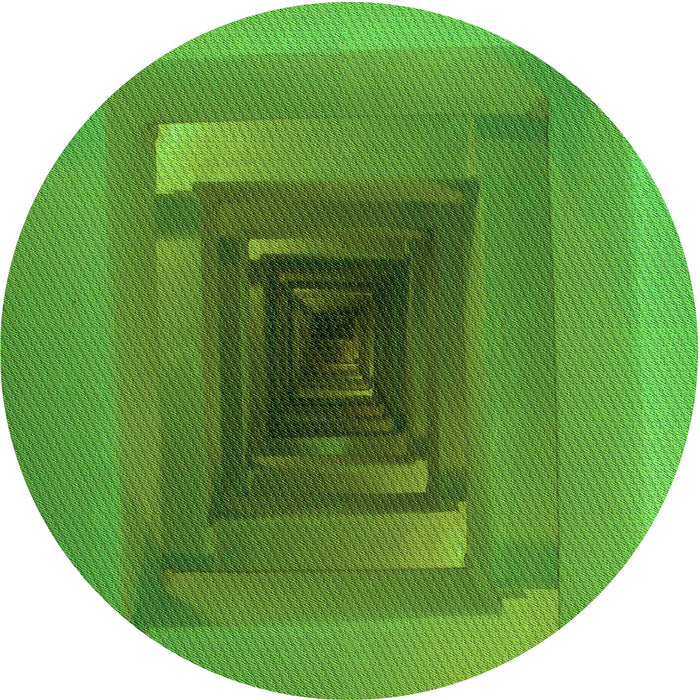 Square Patterned Green Rug, pat237grn