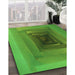 Machine Washable Transitional Green Rug in a Family Room, wshpat237grn