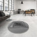 Round Patterned Gray Rug in a Office, pat237gry