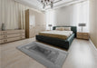 Patterned Gray Rug in a Bedroom, pat237gry