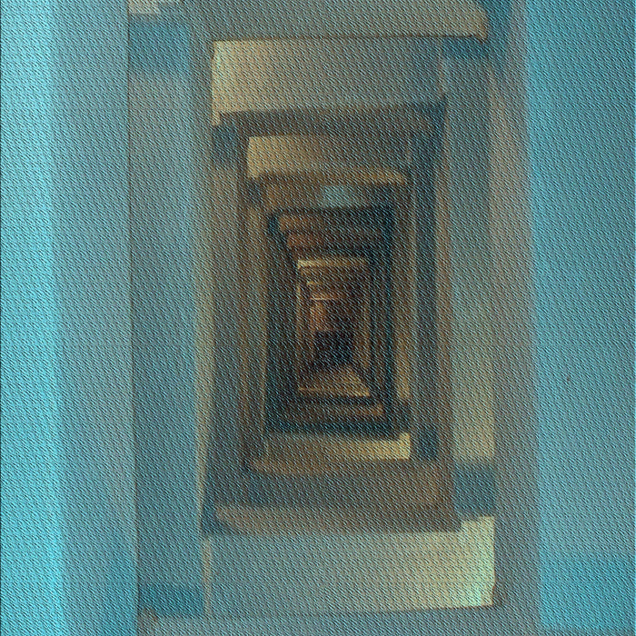 Patterned Blue Moss Green Rug, pat237lblu