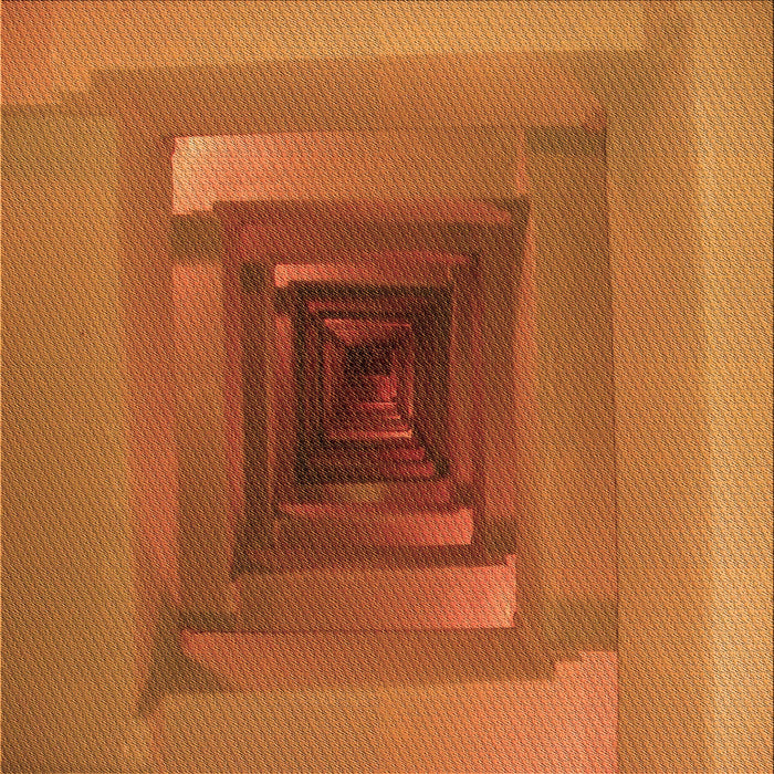 Round Patterned Neon Orange Rug, pat237org