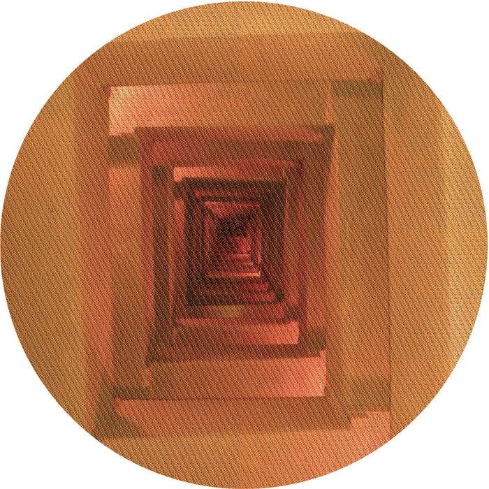 Square Patterned Neon Orange Rug, pat237org