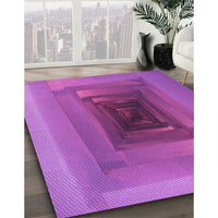 Patterned Bright Neon Pink Purple Rug, pat237pur