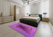 Patterned Bright Neon Pink Purple Rug in a Bedroom, pat237pur