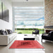 Machine Washable Transitional Red Rug in a Kitchen, wshpat237rd