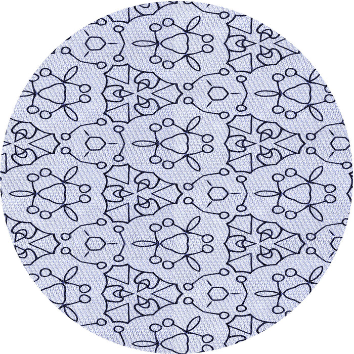 Square Patterned Lavender Blue Rug, pat2370blu