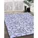 Patterned Lavender Blue Rug in Family Room, pat2370blu