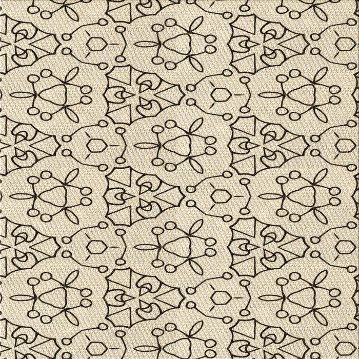 Round Patterned Moccasin Beige Rug, pat2370brn