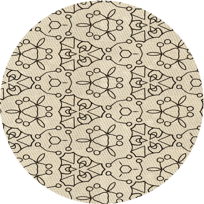 Square Patterned Moccasin Beige Rug, pat2370brn