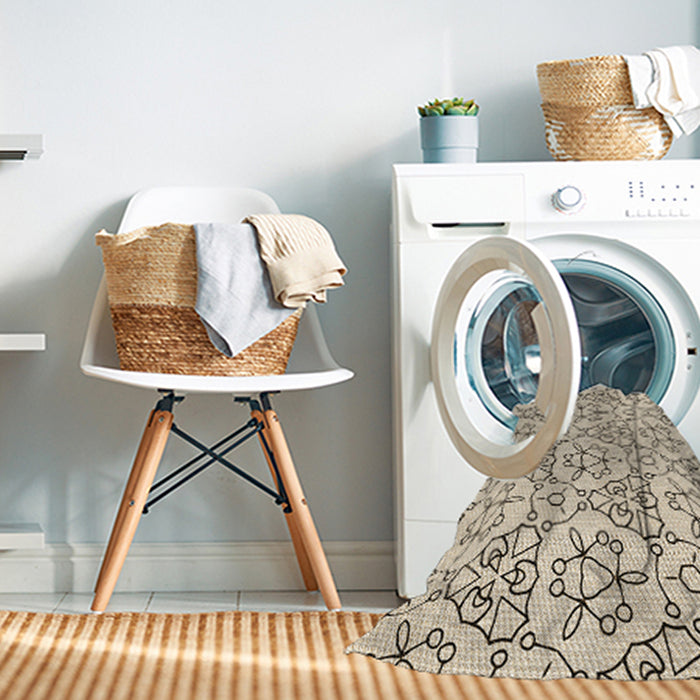 Machine Washable Transitional Moccasin Beige Rug in a Washing Machine, wshpat2370brn