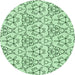 Square Patterned Mint Green Rug, pat2370grn