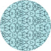 Square Patterned Seafoam Green Rug, pat2370lblu
