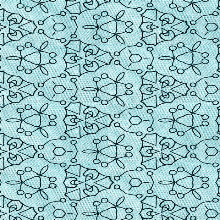 Round Patterned Seafoam Green Rug, pat2370lblu