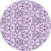 Square Machine Washable Transitional Lilac Purple Rug in a Living Room, wshpat2370pur