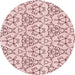 Square Machine Washable Transitional Pink Rug in a Living Room, wshpat2370rd