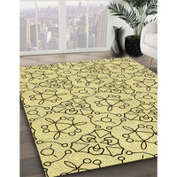 Patterned Sun Yellow Rug, pat2370yw