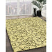 Patterned Sun Yellow Rug in Family Room, pat2370yw