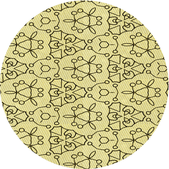 Square Machine Washable Transitional Sun Yellow Rug in a Living Room, wshpat2370yw
