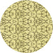 Square Machine Washable Transitional Sun Yellow Rug in a Living Room, wshpat2370yw