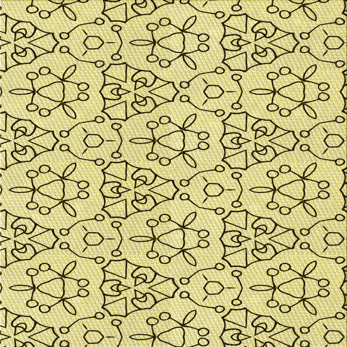 Round Machine Washable Transitional Sun Yellow Rug, wshpat2370yw