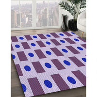 Patterned Mauve Purple Rug, pat2371blu