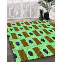 Patterned Green Rug, pat2371grn