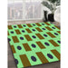 Patterned Green Rug in Family Room, pat2371grn