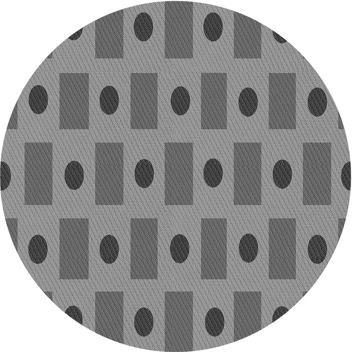 Square Patterned Carbon Gray Rug, pat2371gry