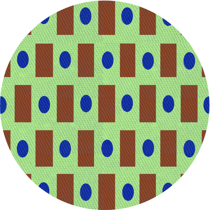Square Patterned Yellow Green Rug, pat2371lblu