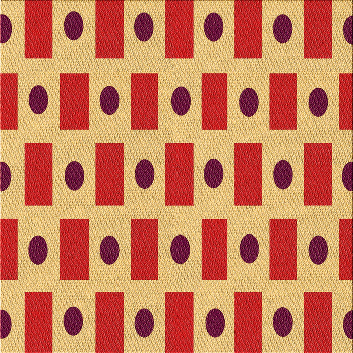 Round Patterned Red Rug, pat2371org