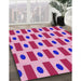 Machine Washable Transitional Medium Violet Red Pink Rug in a Family Room, wshpat2371pur