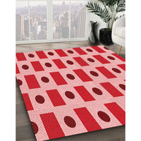 Patterned Pastel Pink Rug, pat2371rd