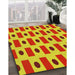 Machine Washable Transitional Yellow Rug in a Family Room, wshpat2371yw