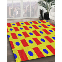 Patterned Yellow Novelty Rug, pat2371